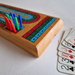 Cribbage board and cards